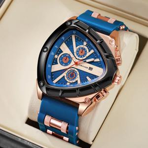 패션 아랍어 다이얼 남성 시계 캐주얼 실리콘 스트랩 남성 스포츠 손목시계 달력 포함(박스 없음)