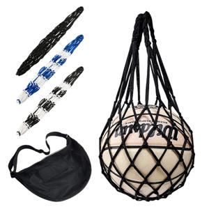 두꺼운 그물 가방 공 운반 메쉬 축구 셀프 트레이너 나일론 견고한 보관 가방 축구 액세서리 야외 보관 표준 가방