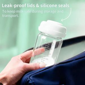 180ml, 6oz 모유 저장병, 와이드 넥 모유 컨테이너 수집병 모유 수유 필수품, 2팩