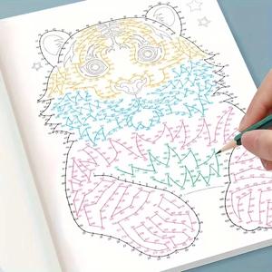 46페이지 고급 마법 점선 연결 미로 게임북, 집중력 훈련 색칠 페이지, 논리적 사고 연습