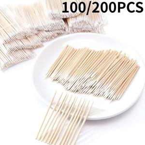 100/200PCS 일회용 면봉 뾰족한 팁 정밀 메이크업 면봉 뷰티 도구 메이크업 스튜디오에 적합 일상 메이크업