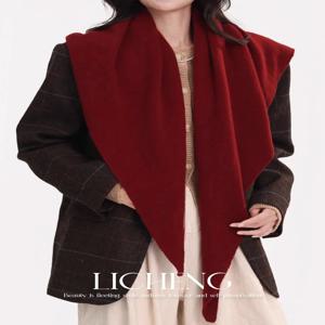 100% 울 영국 삼각 스카프 럭셔리 다용도 슈퍼 코지 스카프 여성 겨울 편안한 부드러운 달콤한 한국 스카프