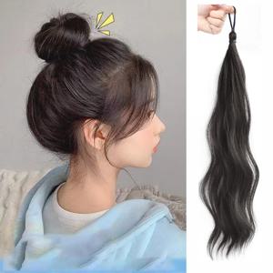 단색 여성용 합성 섬유 헤어볼 헤어 링 가발 버드 헤어 번 자연스러운 볼륨감 낮은 묶음 헤어 가발 헤어백