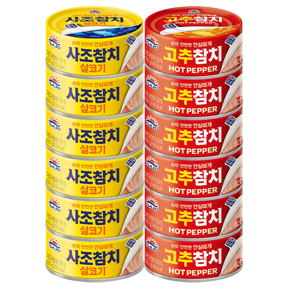 [사조공식샵] 살코기참치100g*6캔 + 고추참치100g*6캔_VV