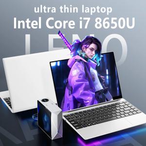 LENO 15.6인치 휴대용 노트북 컴퓨터 인텔 코어 i7 8650U 윈도우 11 프로 32GB DDR4 1TB 512GB 2TB SSD 노트북 PC 게이밍 노트북