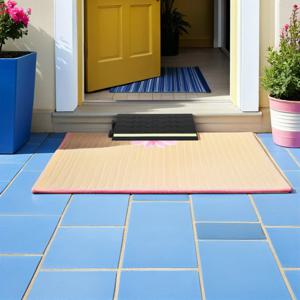 형광 도어스텝 슬로프 매트 12.38X5.11 삼각형 계단 경사로 청소 로봇용 야광 미끄럼 방지 전환 매트 로봇