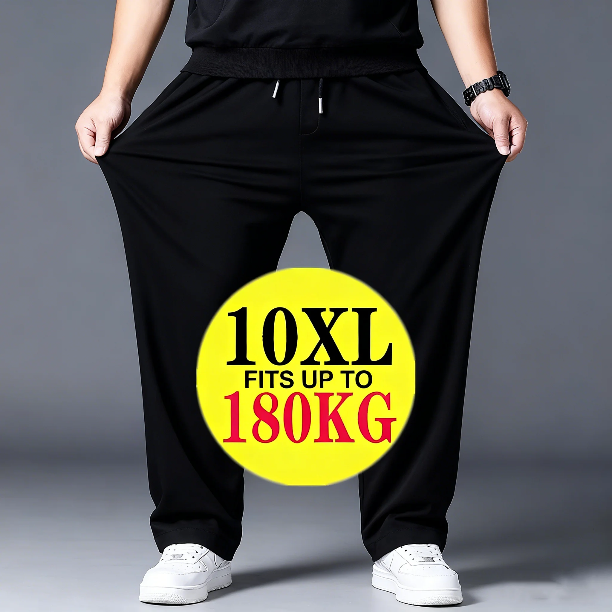 남성용 3XL-10XL 플러스 사이즈 헐렁한 조깅 바지 신축성 있는 허리 빠른 건조 부드러운 캐주얼 스웨트팬츠 빅 앤 톨 데일리 라운지웨어