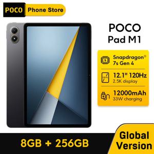 POCO Pad M1 글로벌 버전 태블릿 스냅드래곤 7s Gen 4 8MP 카메라 120Hz 12.1인치 2.5K 크리스탈 클리어 디스플레이 33W 고속 충전