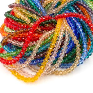 다채로운 2/3/4/6/8mm Rondelle 오스트리아면 처리 된 크리스탈 유리 구슬 보석에 대 한 느슨한 스페이서 비즈 DIY 액세서리 만들기