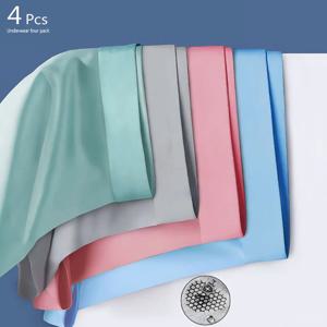 4 개/몫 남자 복서 얼음 실크 남자 속옷 복서 Graphene 남자 팬티 통기성 남자 팬티 초박형 속옷 여름