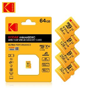 Kodak Micro SD 카드 미니 SD 클래스 10 32GB 64GB 128GB 256GB 고속 쓰기 슈퍼 호환성 전화 카메라 Meomory 카드
