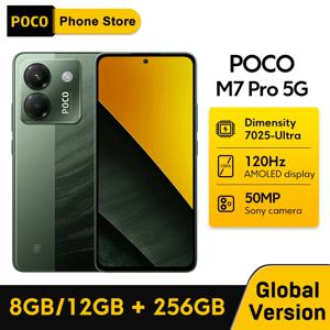 최신 POCO M7 Pro 5G 글로벌 버전 휴대폰 디멘시티 7025-울트라 120Hz FHD+ 아이케어 AMOLED 디스플레이 5110mAh 배터리 NFC