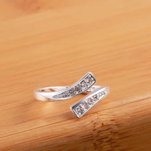 여성을위한 뜨거운 100% 925 스털링 실버 크리스탈 반지 조정 가능한 크기 패션 파티 약혼 웨딩 럭셔리 보석 휴일 선물