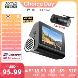 새로운 70mai 대시캠 A810S 4K HDR GPS ADAS 자동 녹화 듀얼 채널 모션 감지 4G LTE 지원 차량용 DVR 70mai A810S 글로벌 버전