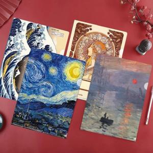 프리젠 테이션 폴더 L 모양의 폴더 재미 있은 유명한 그림 시리즈 문서 종이 주최자 보관 가방 A4 파일 폴더 데스크탑