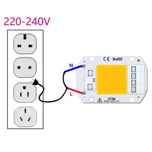 LED COB LED 220V 50W 칩형 전구, 고출력 전구 램프, 220V LED 매트릭스, 실내 투광 조명, 흰색, 10W, 20W, 30W