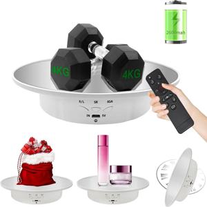 전동 회전 디스플레이 스탠드, 거울로 덮인 360도 턴테이블 디스플레이 스탠드(배터리는 포함되어 있지 않음)