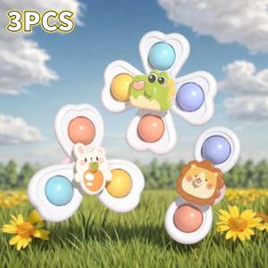 3PCS 흡입 컵 회 전자 장난감 아기 목욕 재미 있은 게임 어린이를위한 교육 장난감 소녀 소년 유아 감각 스트레스 릴리버 선물