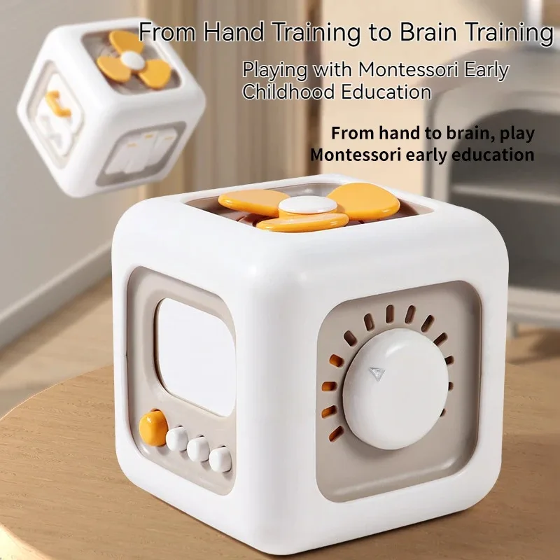 6면 상자 어린이 바쁜 매직 큐브 몬테소리 장난감 유아 교육 장난감 아기 할로윈 추수 감사절 크리스마스