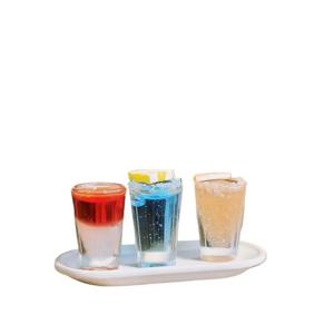 4Pcs/5Pcs 1:12 인형 집 미니어처 칵테일 와인 맥주 컵과 트레이 장난감 어린이를위한 인형 집 장식 액세서리 놀이