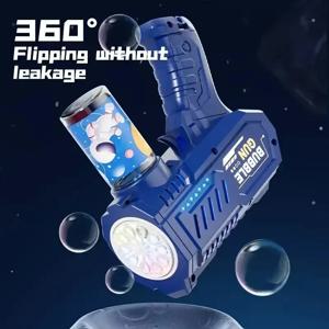 10 구멍 어린이 전기 버블 건 로켓 비누 자동 버블 머신 어린이 여름 야외 버블 어린이를위한 장난감을 불고