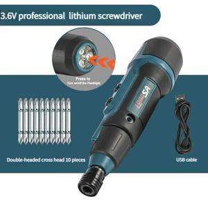 2Nm 3.6V 200r/min 전기 스크루 드라이버 소형 무선 스크루 드라이버 드릴 스크류 드라이버 세트 충전식 전기 스크루 드라이버