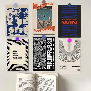 15PCS 혼합 컬러 카드 사진 생활 만화 하라주쿠 스케이트 보드 커피 아트 그림 바 장식 스티커 그림