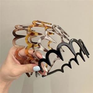 한국 여성 헤어 빗 머리띠 플라스틱 U 모양 헤어 농구 고정 치아 미끄럼 방지 푹신한 탑 헤어 밴드 모자를 쓰고 있죠 헤어 액세서리