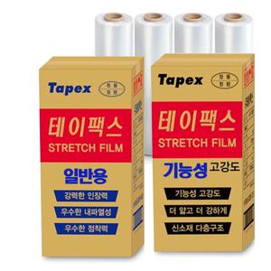 테이팩스 고기능 스트레치필름 공업용랩 산업용 포장용 수동 파렛트랩 10MIC 12mic 15mic 18mic 20mic 25mic