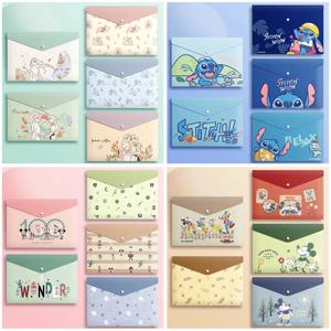 5pcs 디즈니 A4 파일 가방 미키 스티치 방수 저장 정보 파일 가방 아카이브 가방 Office 편지지 용품 도매