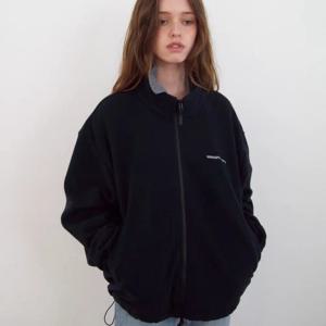 스무스굿2025 겨울 베이비 소스 루즈핏 캐주얼 스탠드 칼라 지퍼 플리스 재킷 여성용 레귤러 길이 아우터 코트