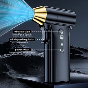 130K RPM 무선 먼지 송풍기 |   차량/가정 및 PC 청소용 고출력 핸드헬드 |   강력한 공기 흐름 올인원 도구
