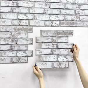 10 Pcs 3D 벽 패널 껍질과 스틱, 3D 벽돌 벽 스티커, 주방 접착 스티커, 타일 스티커 방수