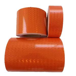 주황색 반사판 자체 접착 테이프, 안전 보호 PVC 반사 스티커, 도로 교통용 반사 소재, 1m