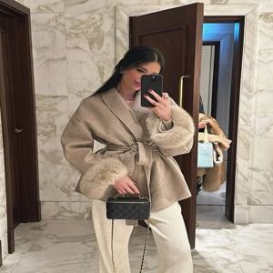 여성용 우아한 화이트 라펠 플립 포켓 블레이저 재킷, 허리 업 긴팔 크롭 코트, 2024 신상 여성 통근 코트, 패션