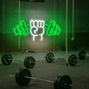 덤벨 네온 사인 체육관 피트니스 클럽 요가 룸에 대한 네온 LED 로그인 빛나는 비즈니스 로그인 스포츠 룸 장식 조명