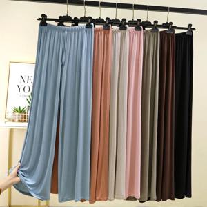 플러스 사이즈 L ~ 6XL U 넥 여성용 와이드 레그 팬츠 하이 웨이스트 루즈 롱 팬츠 솔리드 컬러 캐주얼 드레이프 바지 모두 일치