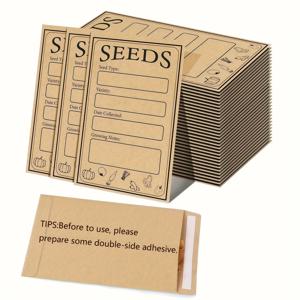 50/100 Pcs 종자 봉투, 재밀봉 가능한 자체 밀봉 종자 봉투, 3.15 x 4.72 인치, 꽃, 정원 종자 보관함
