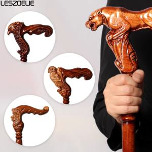 4가지 스타일 95cm 레오파드 독일산 너도밤나무 나무 지팡이 남성 독수리 머리 패셔너블 지팡이 여성 크리스마스 워킹 스틱 올빼미 지팡이