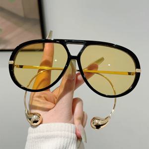 GM LUMIAS 대형 파일럿 선글라스 패션의 새로운 더블 브릿지 그라데이션 선글라스 여성 트렌디 럭셔리 브랜드 디자인 쉐이드