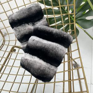 천연 렉스 토끼 모피 커프스 여성은 코트와 쉽게 혼합됩니다. 리얼 친칠라 모피 럭셔리 액세서리 분리형 리얼 모피 커프스