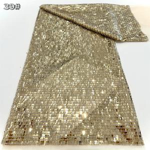 고품질 아프리카 레이스 패브릭 2025 화이트 골드 프랑스어 그물 장식 조각 패브릭 바느질 수 놓은 Tulle 나이지리아 레이스 패브릭 5 야드