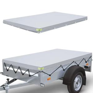 반사 스트립이 있는 범용 트레일러 플랫 방수포, 고강도 방수 접이식 방풍 자외선 차단 커버