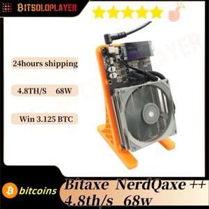 NerdQaxe++ 4.8TH/s 68w 비트코인 ​​광부 BM1370 Asic 칩 솔로 BTC 광부(120W 전원 공급 장치 포함)