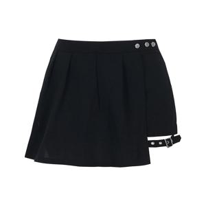 플러스 사이즈 하이 웨이스트 플리츠 버튼 숏 스커트 비대칭 밴디지 스파이시 스타일 여름 여성용 베스트 셀렉션