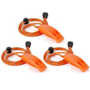 카약 구명 조끼 구명정 낚시 보트 캠핑 하이킹 사냥을위한 끈 안전 호루라기가있는 3PCS 비상 호루라기