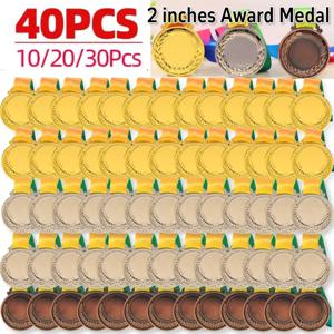 10/20/30Pcs 2 인치 골드 실버 청동 상 메달 목 리본 골드 실버 청동 상 기념 메달 기념품 선물