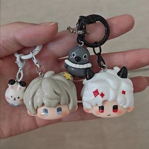 사랑과 깊은 공간 Q 버전 고양이 Aster Zayne 수지 키 체인 펜던트 ACG 장난감 소장품 애니메이션 팬을위한 고가 만화 스타일