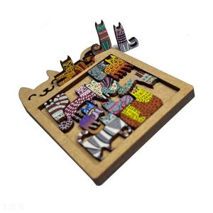 나무 고양이 모양의 퍼즐 장난감 어린이 퍼즐 조기 교육 사고 훈련 재미 있고 어려운 어린이 생일 선물