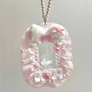 포토카드 탑로더 스윗 DIY 플러시 카드 홀더 리본 로리타 레이스 포토카드 케이스 애니메이션 아이돌 디스플레이 포토 보호 케이스